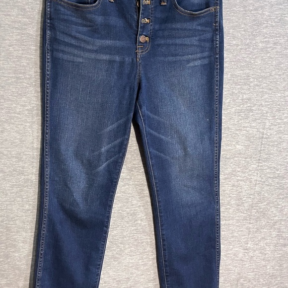 JCrew  cotton High Rise Blue Denim Jeans with Contrast  Stitching - Picture 1 of 7